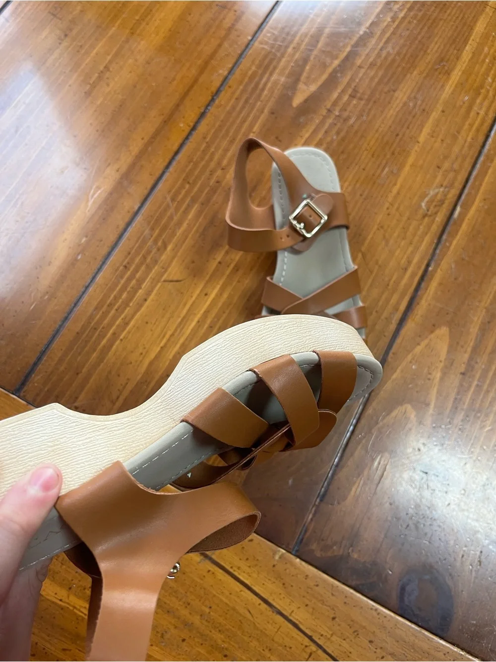 The Children's Place Brown Strappy Buckle Kids Sandals